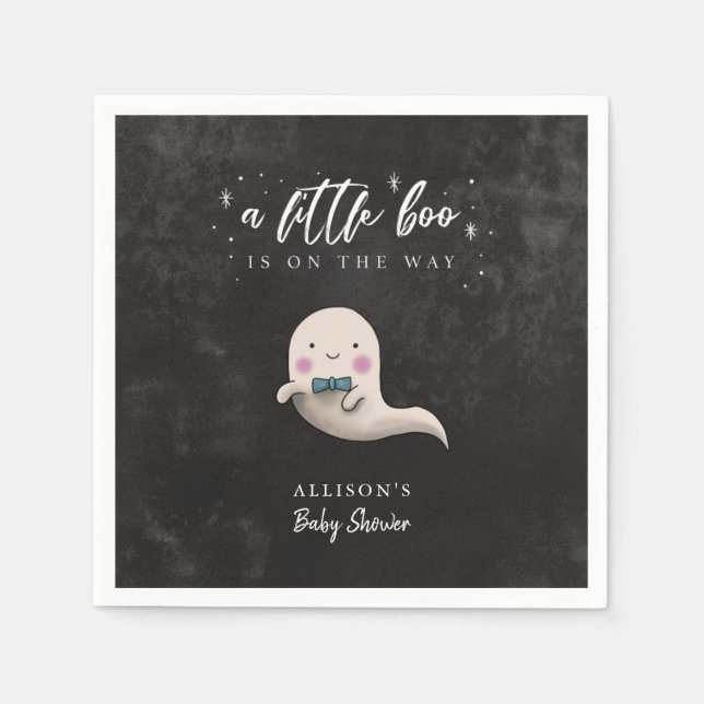 Serviette En Papier Little Boo Ghost avec Bow Cravate Baby shower (Devant)