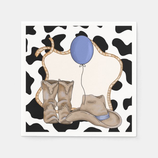 Serviette En Papier Little Boys Rodeo Theme Anniversaire de fête Napki (Devant)