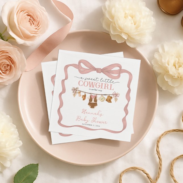 Serviette En Papier Little Cowgirl Western Clothes Baby Shower (Créateur téléchargé)