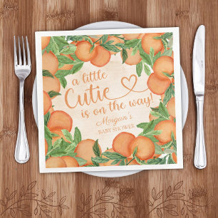 Serviette En Papier Little Cutie Orange Baby shower neutre de genre