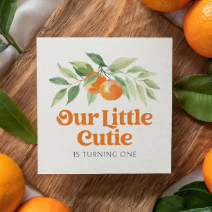 Serviette En Papier Little Cutie Orange Citrus fête d'anniversaire