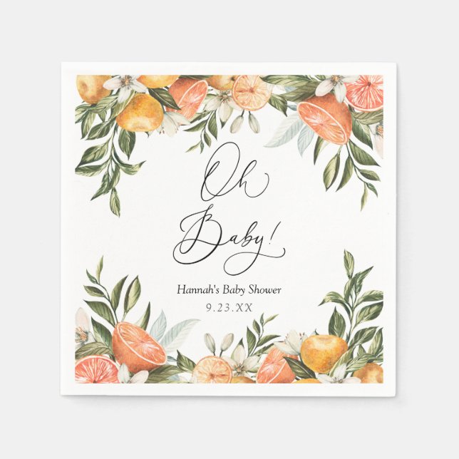 Serviette En Papier Little Cutie Oranges Oh bébé Napkins (Devant)