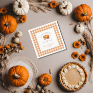 Serviette En Papier Little Cutie Pie Fall Citrouille En vichy Baby sho