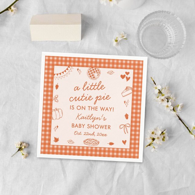 Serviette En Papier Little Cutie Pie On The Way! Fall Baby Shower (Créateur téléchargé)