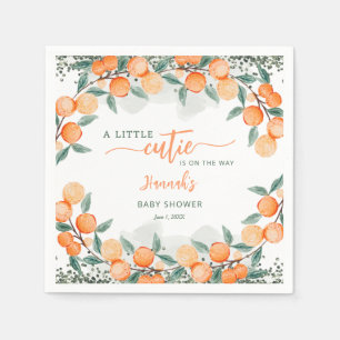 Serviette En Papier Little Cutie Sur Le Chemin Baby shower Orange