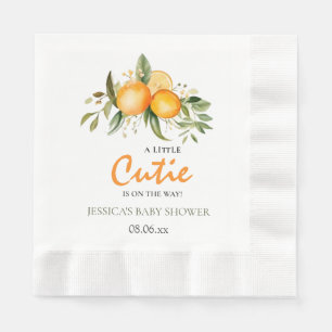 Serviette En Papier Little Cutie Sur Le Chemin Baby shower Orange Citr