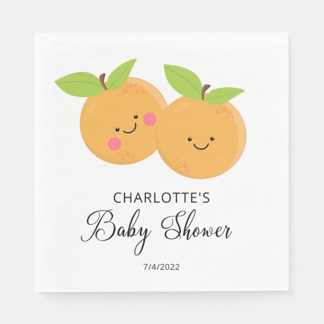 Serviette En Papier Little Cuties Twins Baby shower Napkins (Devant)