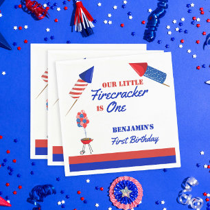 Serviette En Papier Little Firecracker 4 juillet 1er anniversaire