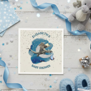 Serviette En Papier Little Knight Dragon Silver Star Baby shower