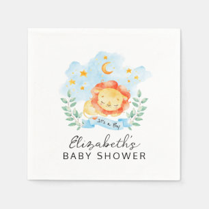 Serviette En Papier Little Lion C'est un garçon Watercolor Baby shower