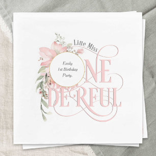 Serviette En Papier Little Miss Onederland Fleur sauvage 1er anniversa