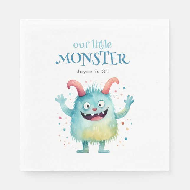 Serviette En Papier Little Monster Anniversaire de enfant Party (Devant)