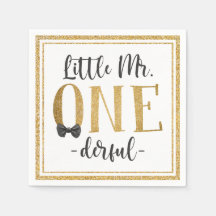 Little Mr One Derful 1er Anniversaire serviettes