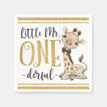 Little Mr One Derful Cute Giraffe 1er Anniversaire