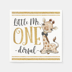 Serviette En Papier Little Mr One Derful Cute Giraffe 1er Anniversaire