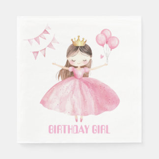 Serviette En Papier Little Princess 1st Birthday Napkins Girl