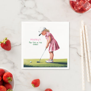 Serviette En Papier Little Pro En rose : Anniversaire sur le vert