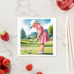 Serviette En Papier Little Pro En rose : Anniversaire sur le vert