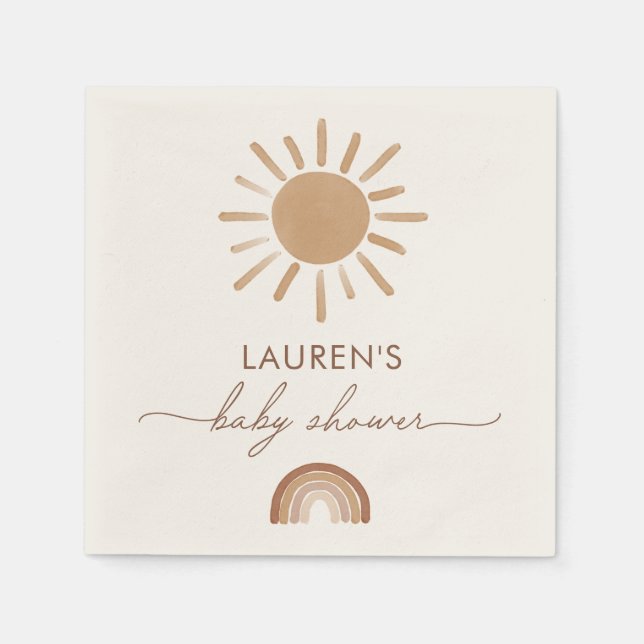 Serviette En Papier Little Ray of Sunshine Boho Baby shower (Devant)