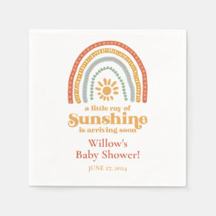 Serviette En Papier Little Ray of Sunshine Boho Baby shower arc-en-cie
