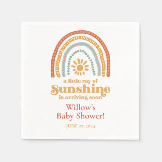 Serviette En Papier Little Ray of Sunshine Boho Baby shower arc-en-cie