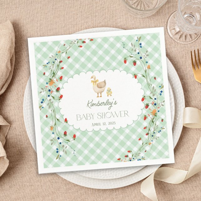 Serviette En Papier Little Silly Goose Gender Neutral Baby Shower (Créateur téléchargé)