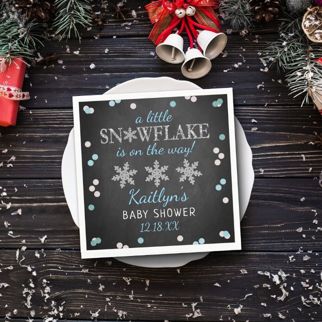 Serviette En Papier Little Snowflake Boys Baby shower d'hiver (Créateur téléchargé)