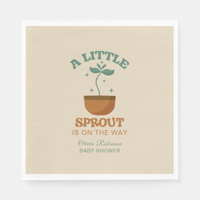 Serviette En Papier Little Sprouts Garden Party Baby shower (Devant)