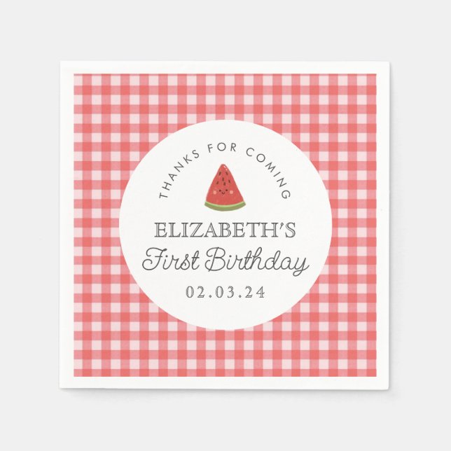 Serviette En Papier Little Sweet Melon Premier anniversaire (Devant)