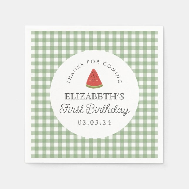 Serviette En Papier Little Sweet Melon Premier anniversaire (Devant)