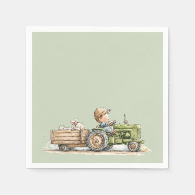 Serviette En Papier Little Tractor Farm Birthday (Devant)