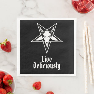 Serviette En Papier Live Delicieusement Black Phillip Baphomet