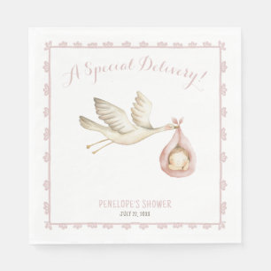 Serviette En Papier Livraison spéciale Boule rose bébé Baby shower fil