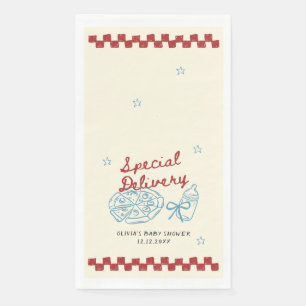 Serviette En Papier Livraison Spéciale Vintage Pizza Baby Shower