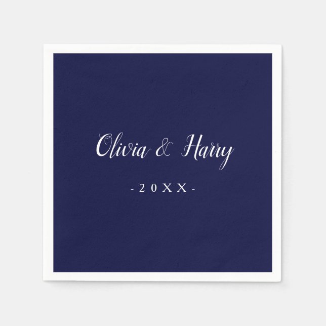 Serviette En Papier Livre blanc de la marine moderne chic Mariage Napk (Devant)