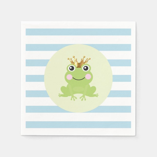 Serviette En Papier Livre bleu Conte de fée Grenouille Baby shower Pri (Devant)