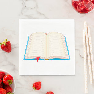 Serviette En Papier Livre ouvert signet rouge