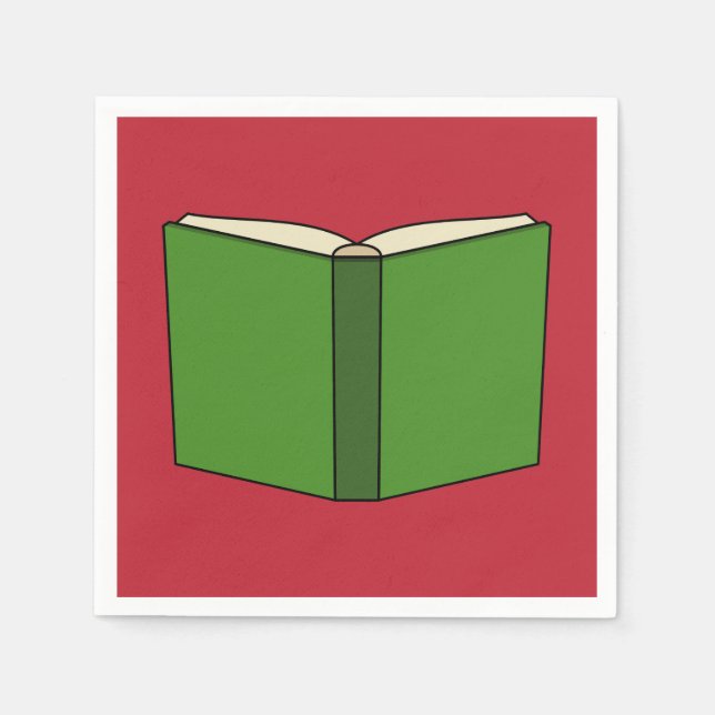 Serviette En Papier Livre vert de dessin (Devant)