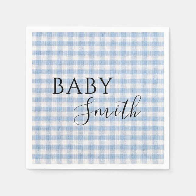 Serviette En Papier Livres pour bébé Q Baby shower Barbecue Boy Blue (Devant)