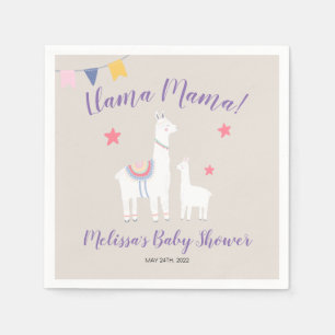 Serviette En Papier Llama Mama Baby Llama Baby shower mignonne