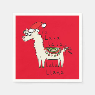 Serviette En Papier Llama Mignon Drôle Noël Vacances