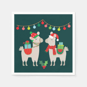 Serviette En Papier Llamas de Noël
