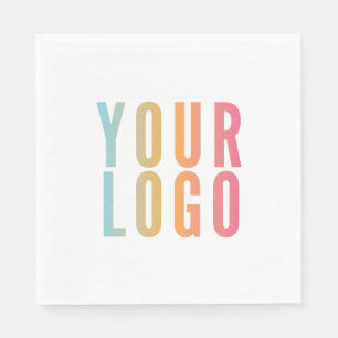 Serviette En Papier Logo Commercial Entreprise Moderne Blanc