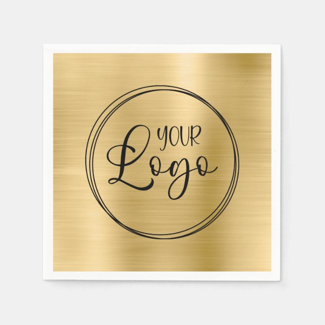 Serviette En Papier Logo commercial Light Gold Foil (Devant)