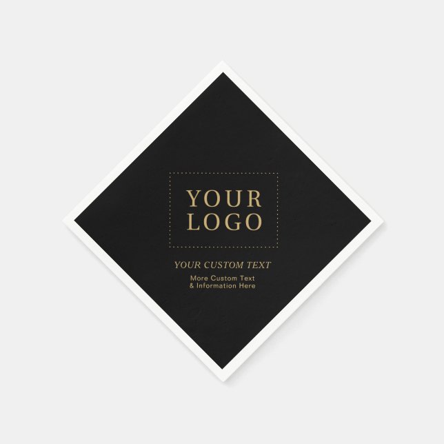 Serviette En Papier Logo d'affaires personnalisé Black & Gold Promotio (Coin)