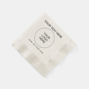 Serviette En Papier Logo de l'entreprise personnalisée Texte Ecru Cock