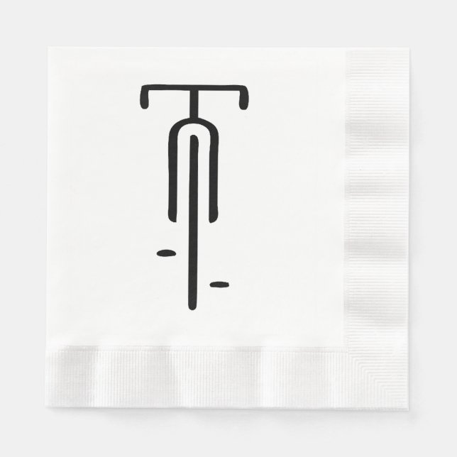 Serviette En Papier Logo de vélo minimum Rétro, Cyclisme et Louveur de (Devant)