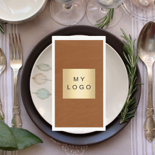 Serviette En Papier Logo d'entreprise brun chocolat