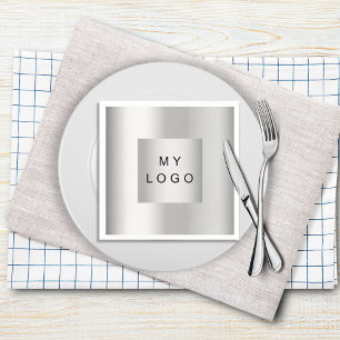 Serviette En Papier Logo d'entreprise en argent
