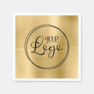 Serviette En Papier Logo d'entreprise en feuille d'or léger